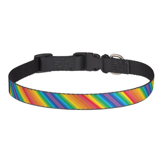 Retro Rainbows Pet Collar (3 Sizes) (Front)