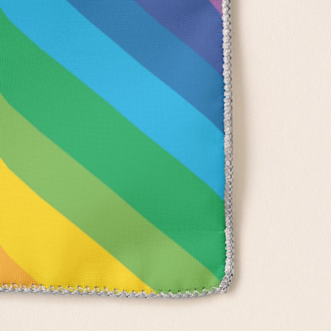 Retro Rainbows Rectangle Chiffon Scarf (2 Sizes) (Detail)