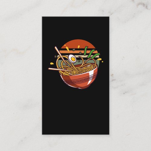 Retro Ramen Bowl with Chopsticks Japanese Noodles Business Card