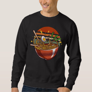 Retro Ramen Bowl with Chopsticks Japanese Noodles Sweatshirt