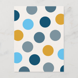 Retro Random Polka Dots Postcard