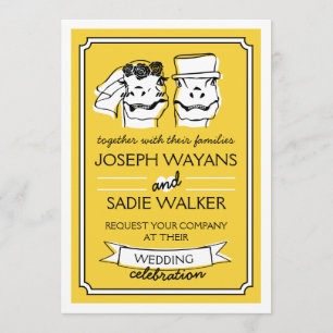 Retro Raptor Wedding Invitation