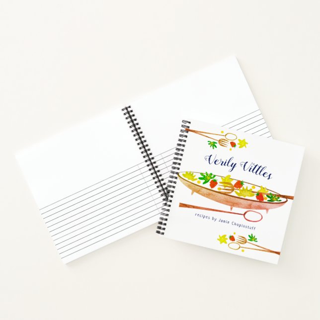 Retro raspberry salad personalized recipe cookbook notebook (Inside)