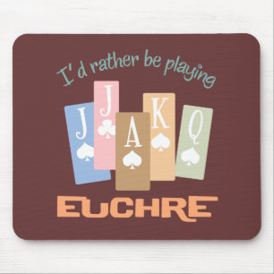 Retro Rather Play Euchre Mouse Pad
