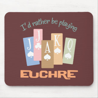 Retro Rather Play Euchre Mouse Pad