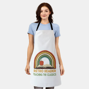  Retro Reader Teaching the Classics   Vintage 70s  Apron