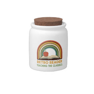 Retro Reader Teaching the Classics Vintage 70s Candy Jar