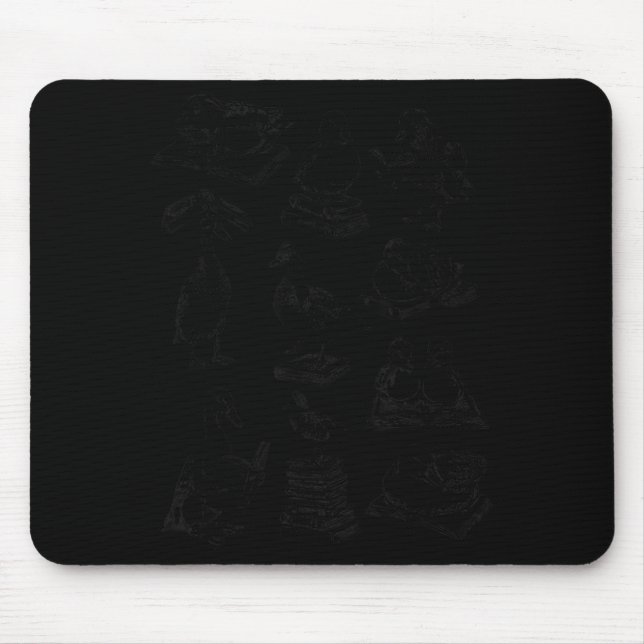Retro Reading Ducks Graphic Sch Ducks Bookworm Mouse Pad (Front)
