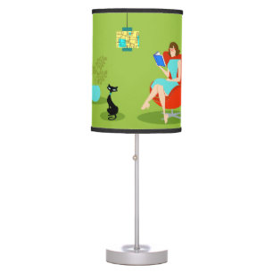 Retro Reading Woman Table Lamp