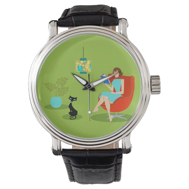 Retro Reading Woman Watch (Front)