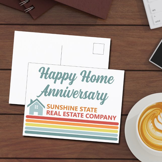 Retro Real Estate Company House Marketing Postcard (Creator Uploaded)