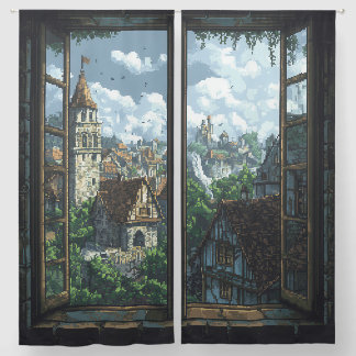 Retro Realms Pixel Curtain – Renaissance Village