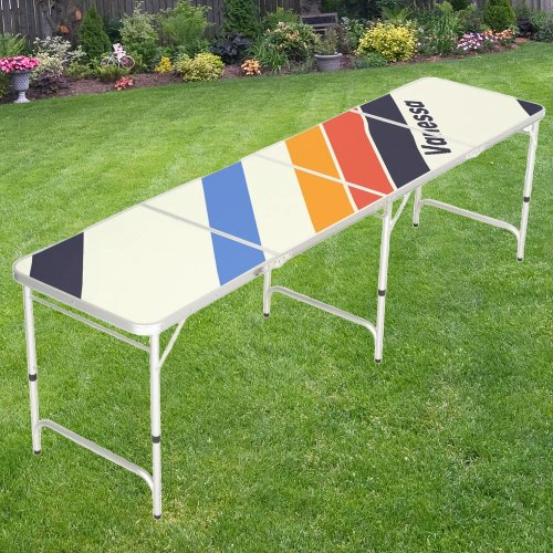 Retro Rebel Striped Delight  Beer Pong Table