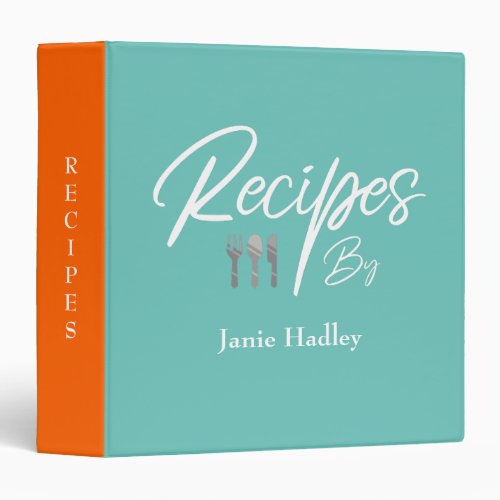 Retro Recipe Book 3 Ring Binder