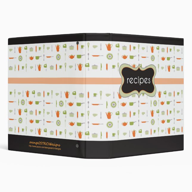 Retro Recipe Book 3 Ring Binder (Background)