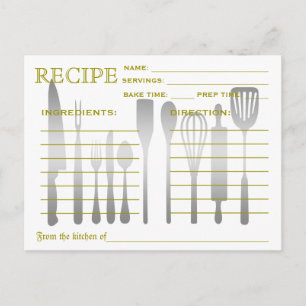 Retro Recipe Card Colorful Striped