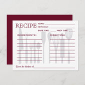 Retro Recipe Card Kitchen Tools Striped (Front/Back)