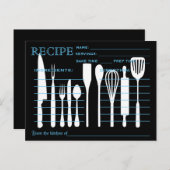 Retro Recipe Card Kitchen Tools Striped (Front/Back)