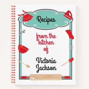 Retro Recipes Baking Cookbook Notebook