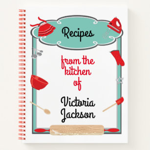 Retro Recipes Baking Cookbook Notebook