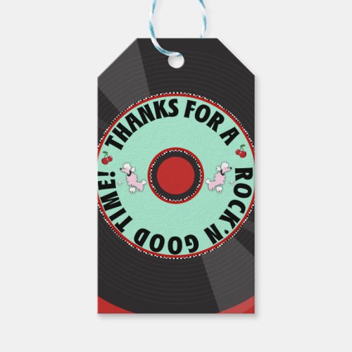 Retro Record 1950S 50S Fifties Party Thank You Gift Tags