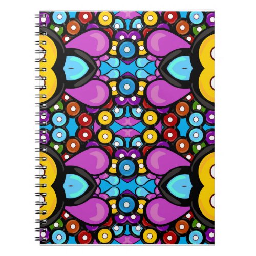 Retro Record Abstract Art Fun Pattern Design Notebook