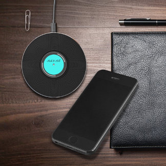 Retro Record Album Custom Label Wireless Charger