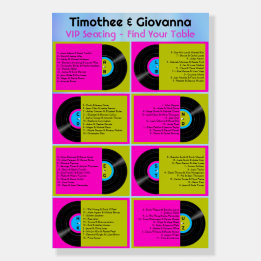 Retro Record Alphabetical Wedding Seating Sign