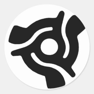 Retro Record Center Image LP 45s Classic Round Sticker