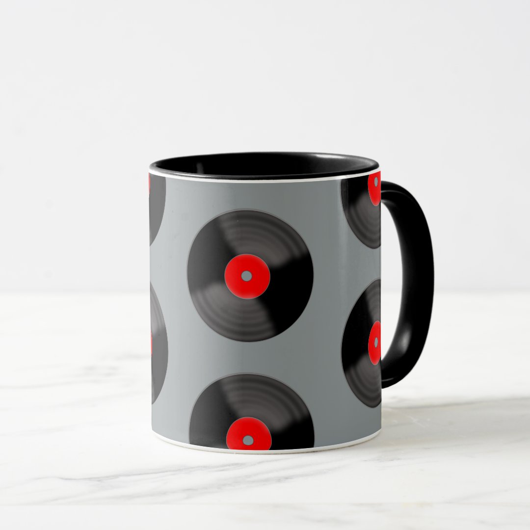 Retro Record Coffee Mug (Front Right)