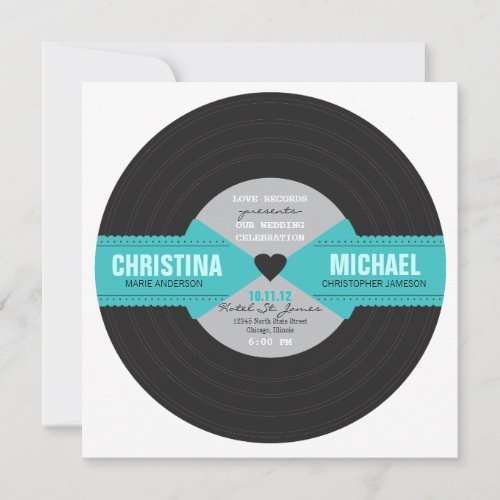Retro Record Invitation