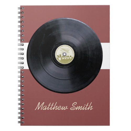 Retro record lp music notebook
