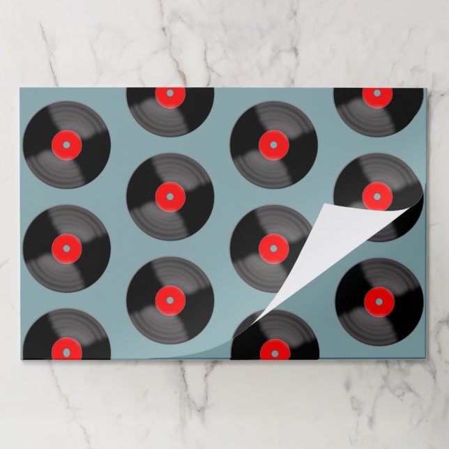  Retro Record Paper Placemats (Folded)