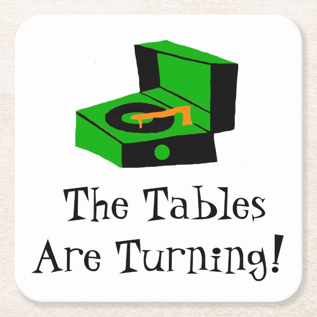 Retro Record Player Paper Coaster (Front)