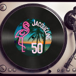 Retro Record Tropical Neon Flamingo 50th Birthday Invitation<br><div class="desc">👉 Celebrate your birthday with this vintage themed faux vinyl record 50th birthday party invitation! This totally retro design with a neon pink flamingo and tropical sunset will certainly put a smile on your face! - Simply click to personalize this design 🔥 My promises - This is unique - designed...</div>