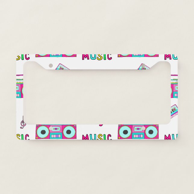 Retro Recorder Tape Seamless License Plate Frame (Front)