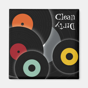 Retro Records Clean/Dirty Dishwasher Magnet