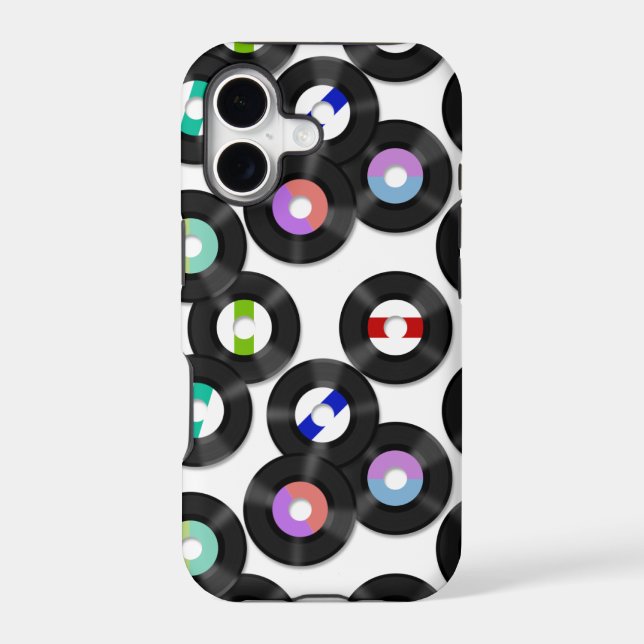 Retro Records Iphone Case (Back)
