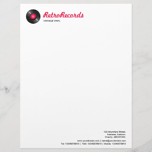 Retro Records Letterhead