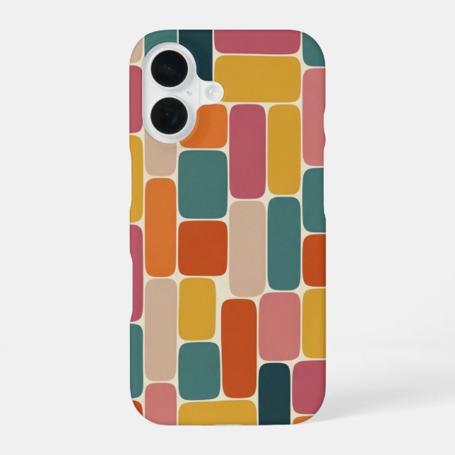 Retro Rectangle Mosaic iPhone Case (Back)