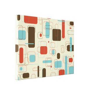 Retro Rectangles Gallery Wrapped Canvas