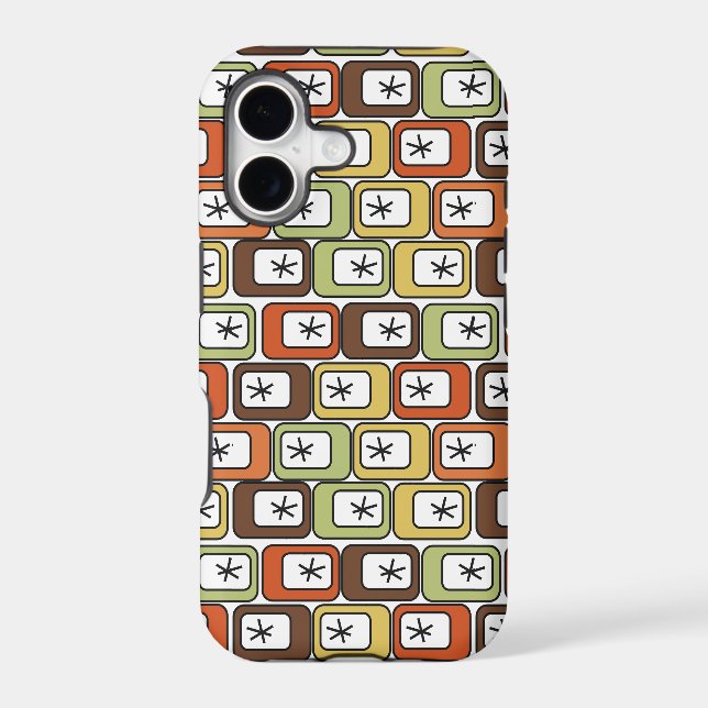 Retro Rectangles with Starbursts 1   Iphone Case (Back)