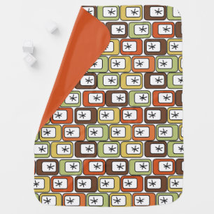 Retro Rectangles with Starbursts Baby Blanket
