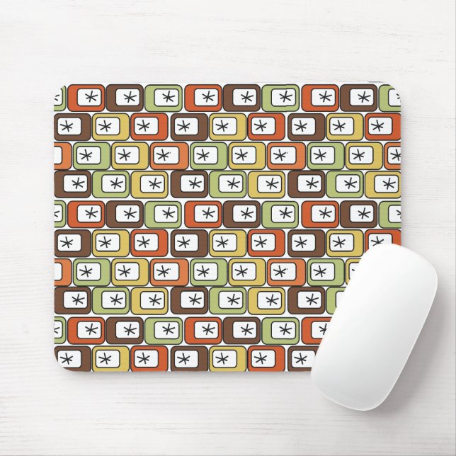 Retro Rectangles with Starbursts  Mouse Pad (With Mouse)