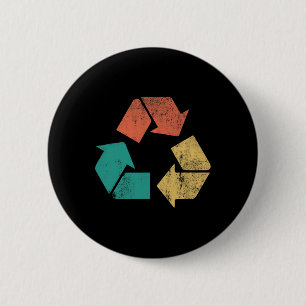 Retro Recycle Logo Protect Nature Earth Day Men Wo Button