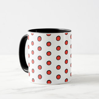 Retro Red and Black Bold Polka Dot Coffee and Tea Mug