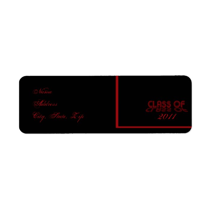 Retro Red and Black Graduation Return Address Custom Return Address Label