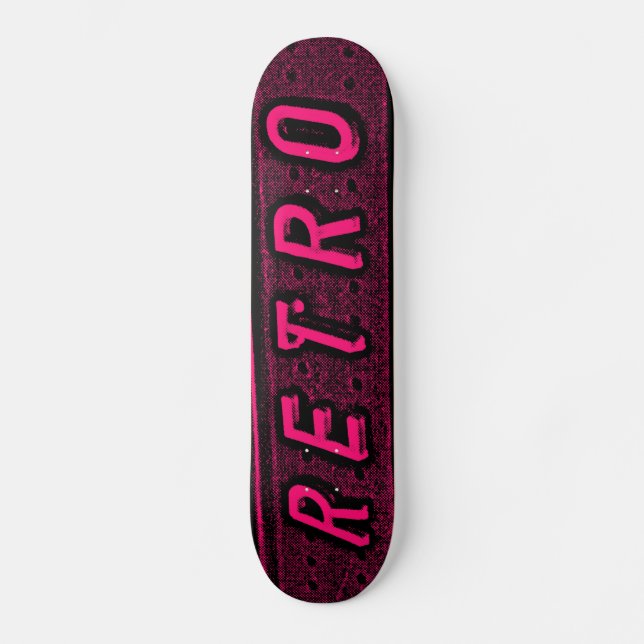 Retro - Red and Black Skateboard Deck (Front)