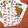 Retro Red and Black WWII Military Airplane Pattern Playing Cards