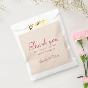 Retro Red And Cream Thank You Bakery Favor Bag